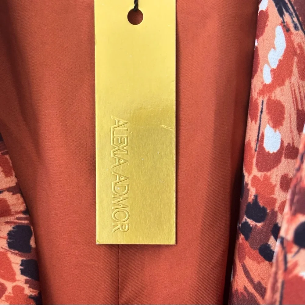 ALEXIA ADMOR Dolman Sleeve Wrap Dress Butterfly Print brown Size 10